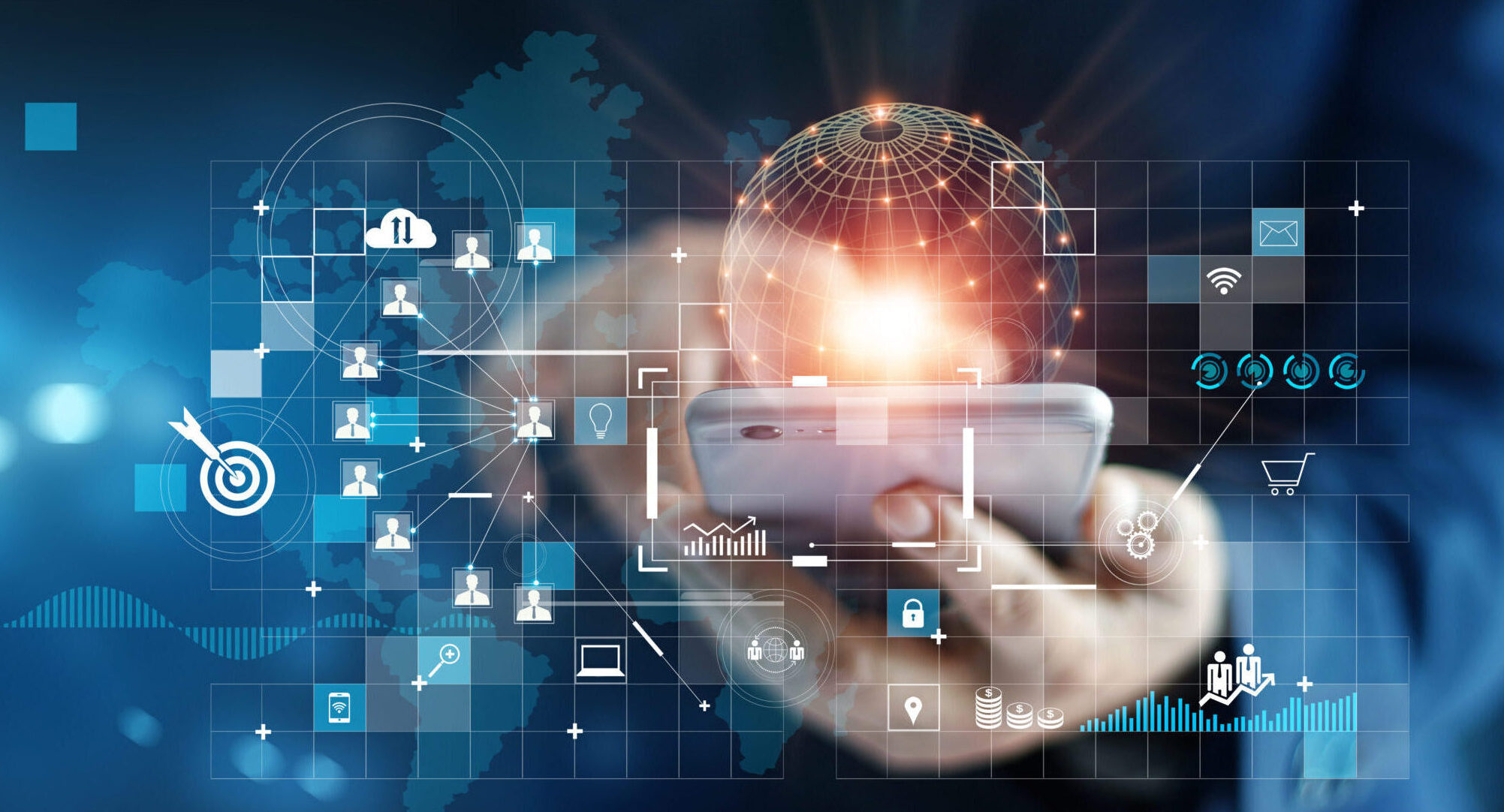 Businessman,Using,Mobile,Smartphone,On,Global,Network,Connection,On,Investor